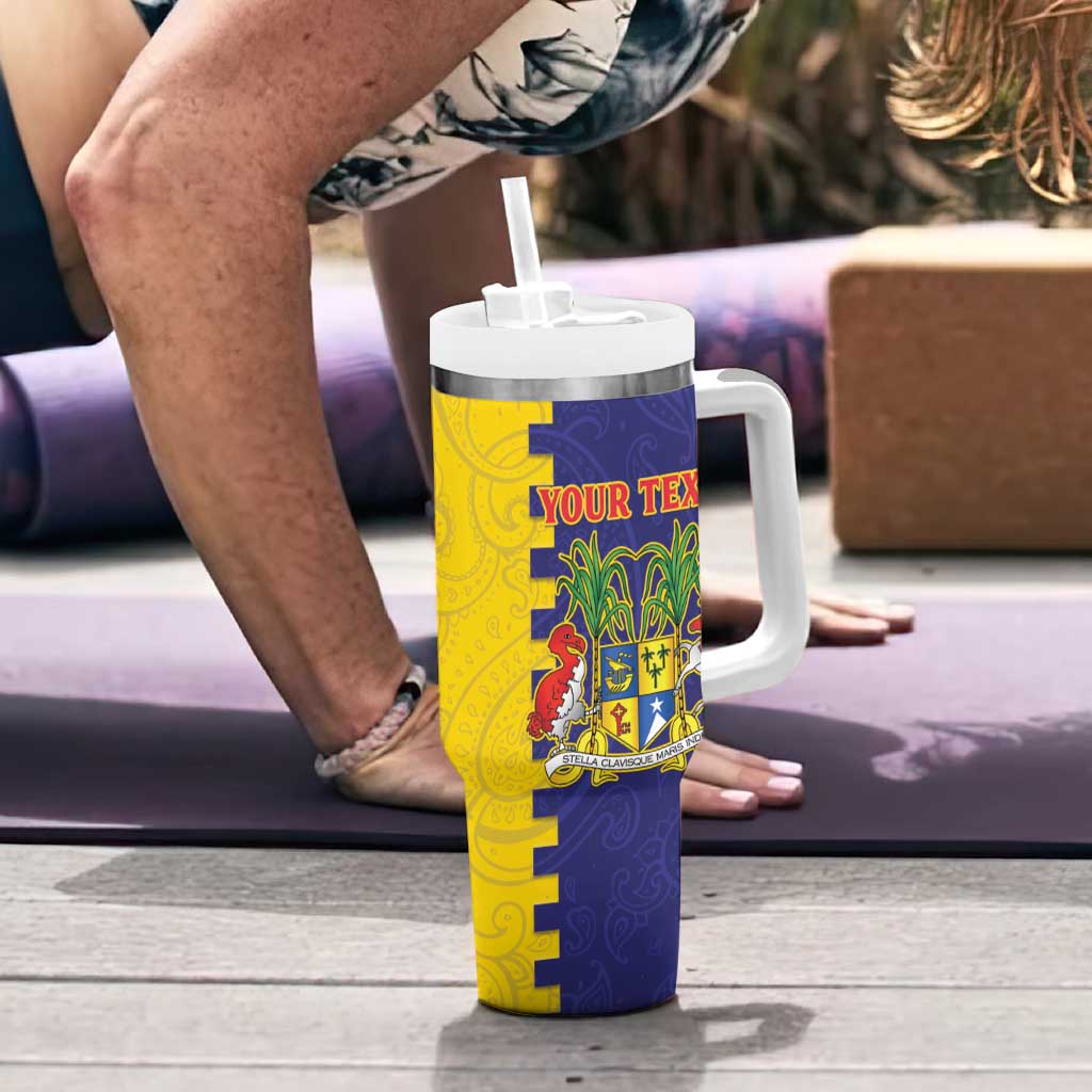 Personalised Mauritius Tumbler With Handle Coat Of Arms Mix Paisley Pattern