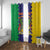 Personalised Mauritius Window Curtain Coat Of Arms Mix Paisley Pattern