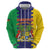 Personalised Mauritius Zip Hoodie Coat Of Arms Mix Paisley Pattern