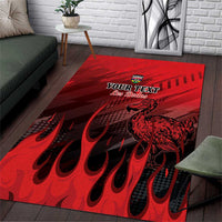 Personalised Mauritius Football Area Rug Allez Les Dodos Grunge Style