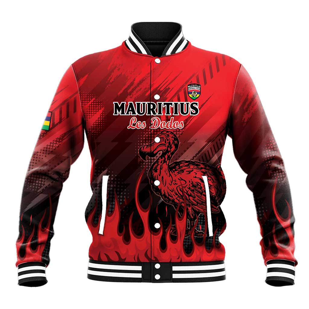 Personalised Mauritius Football Baseball Jacket Allez Les Dodos Grunge Style