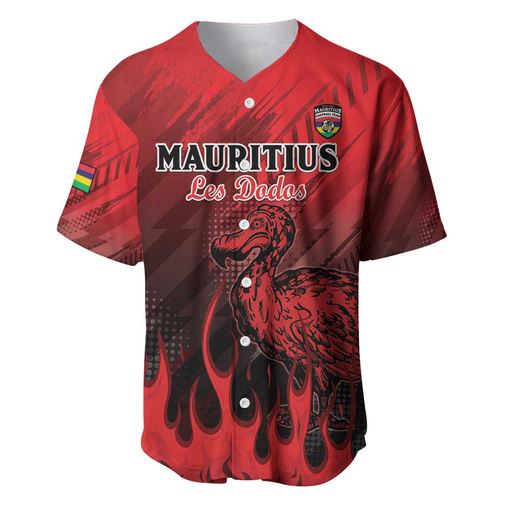 Personalised Mauritius Football Baseball Jersey Allez Les Dodos Grunge Style