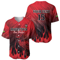 Personalised Mauritius Football Baseball Jersey Allez Les Dodos Grunge Style