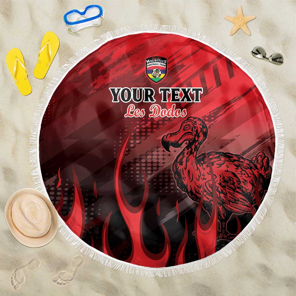 Personalised Mauritius Football Beach Blanket Allez Les Dodos Grunge Style