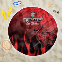 Personalised Mauritius Football Beach Blanket Allez Les Dodos Grunge Style