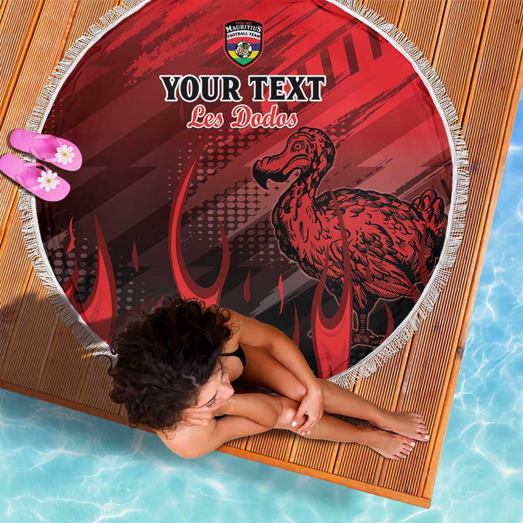 Personalised Mauritius Football Beach Blanket Allez Les Dodos Grunge Style