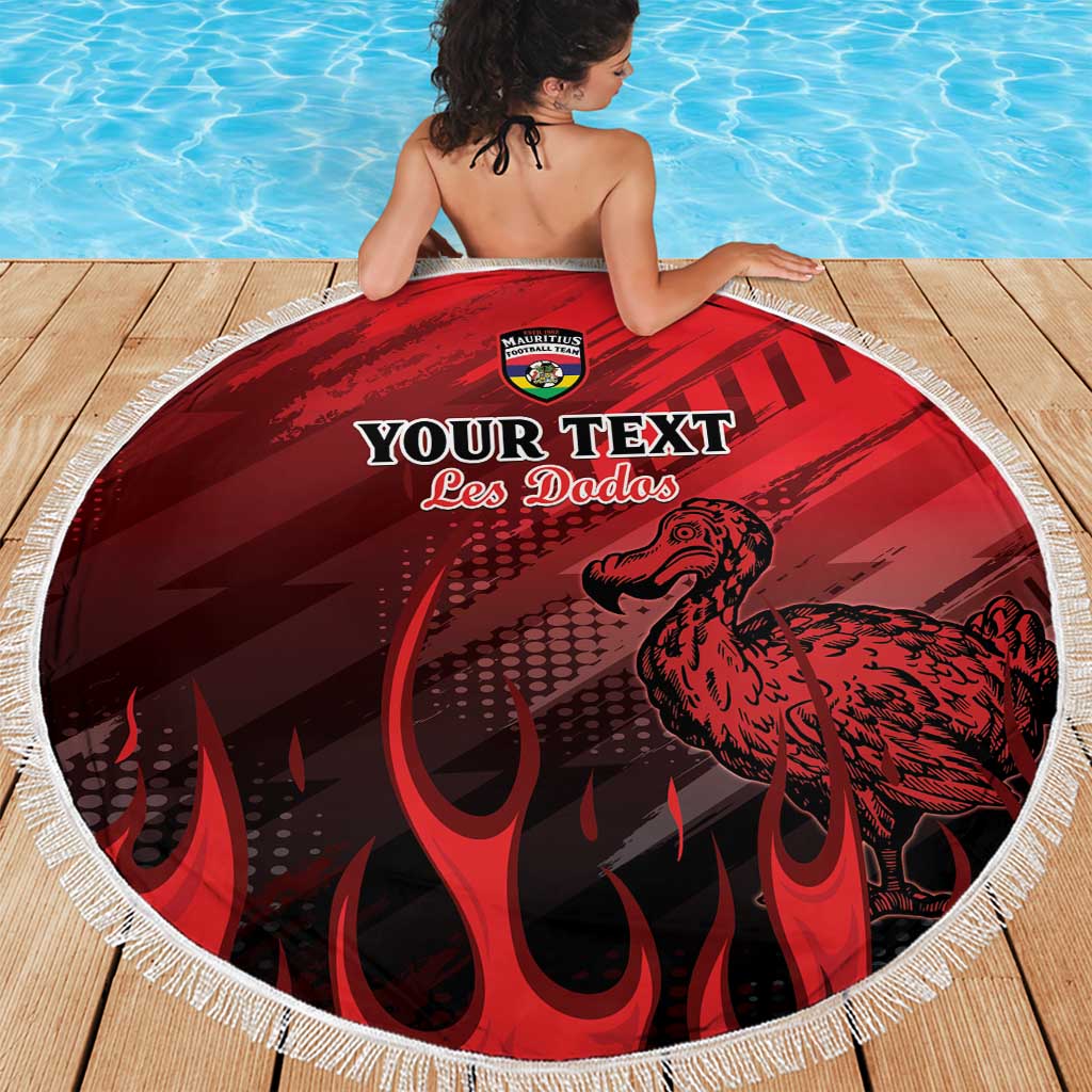 Personalised Mauritius Football Beach Blanket Allez Les Dodos Grunge Style