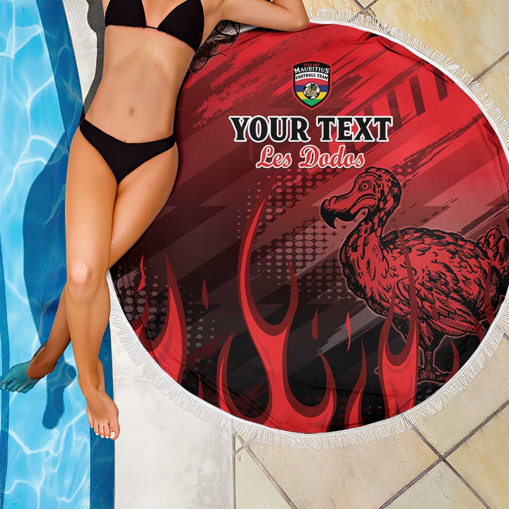 Personalised Mauritius Football Beach Blanket Allez Les Dodos Grunge Style