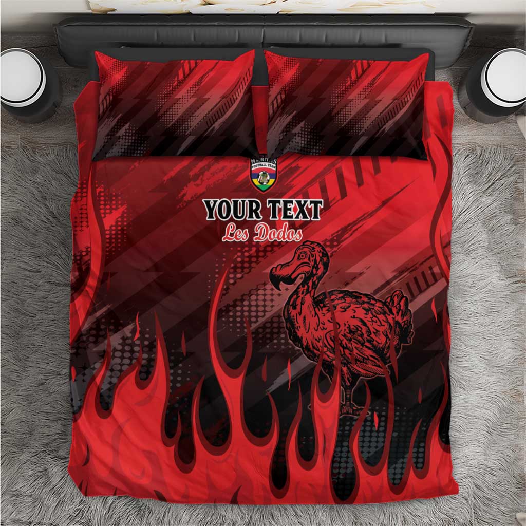 Personalised Mauritius Football Bedding Set Allez Les Dodos Grunge Style