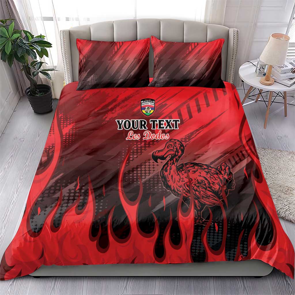 Personalised Mauritius Football Bedding Set Allez Les Dodos Grunge Style