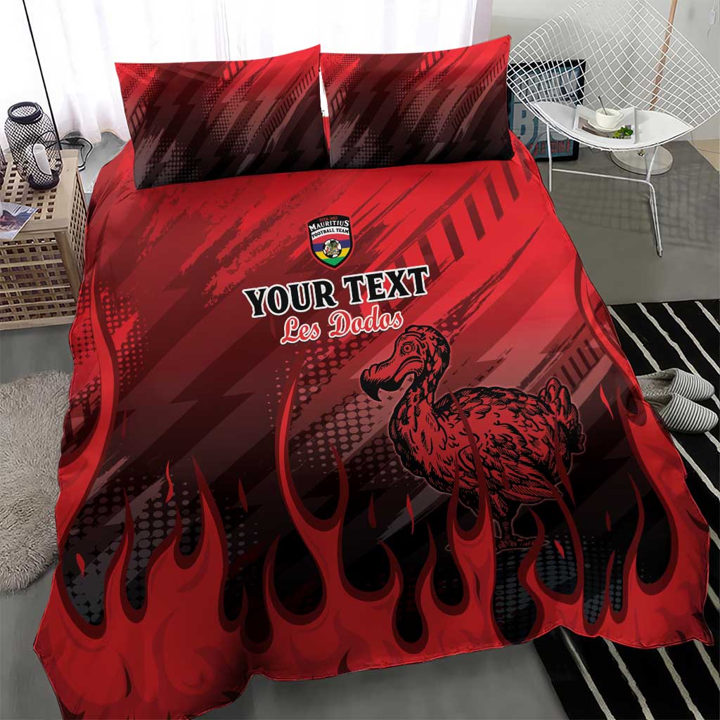 Personalised Mauritius Football Bedding Set Allez Les Dodos Grunge Style
