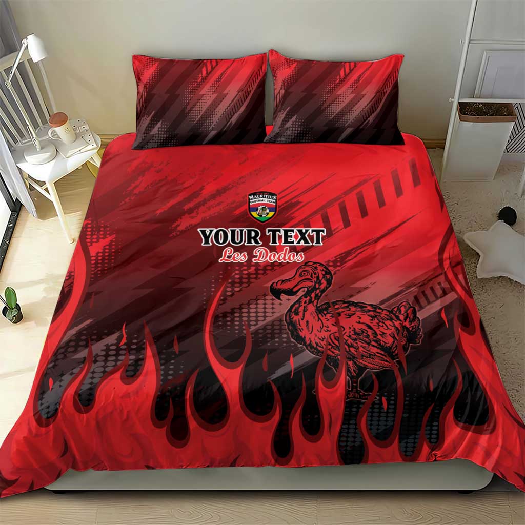 Personalised Mauritius Football Bedding Set Allez Les Dodos Grunge Style