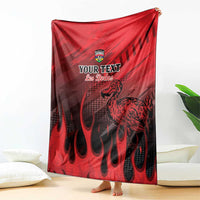 Personalised Mauritius Football Blanket Allez Les Dodos Grunge Style