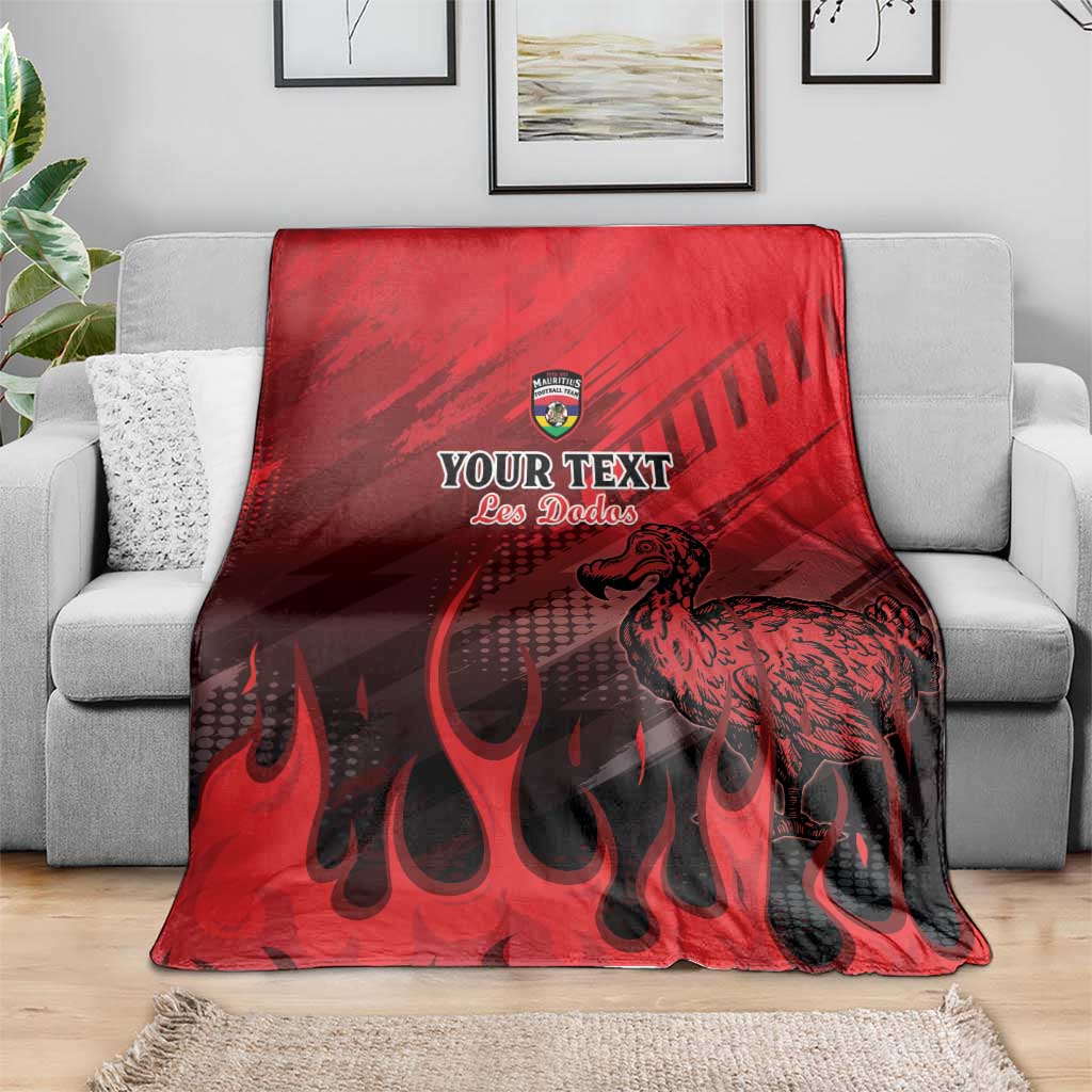 Personalised Mauritius Football Blanket Allez Les Dodos Grunge Style
