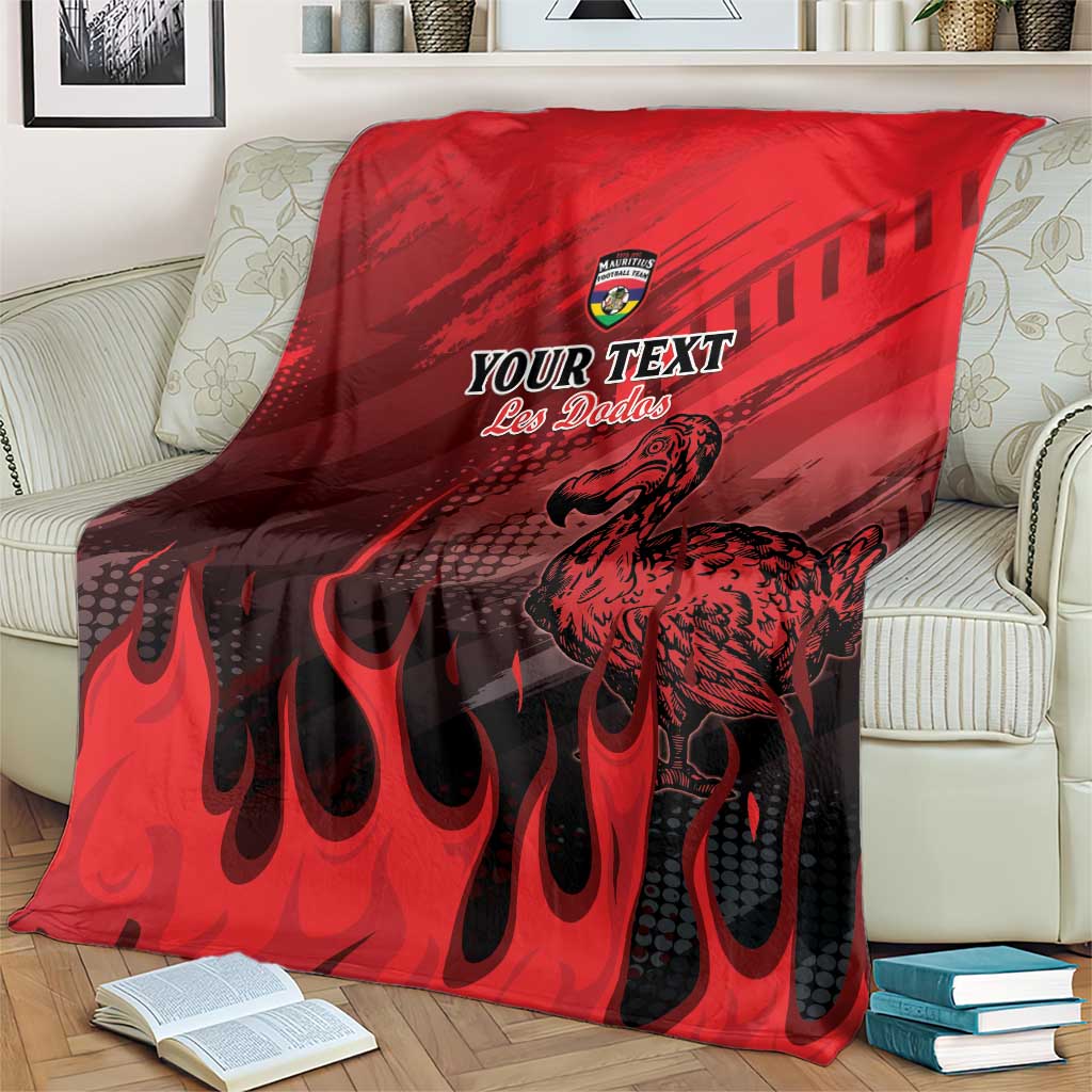 Personalised Mauritius Football Blanket Allez Les Dodos Grunge Style