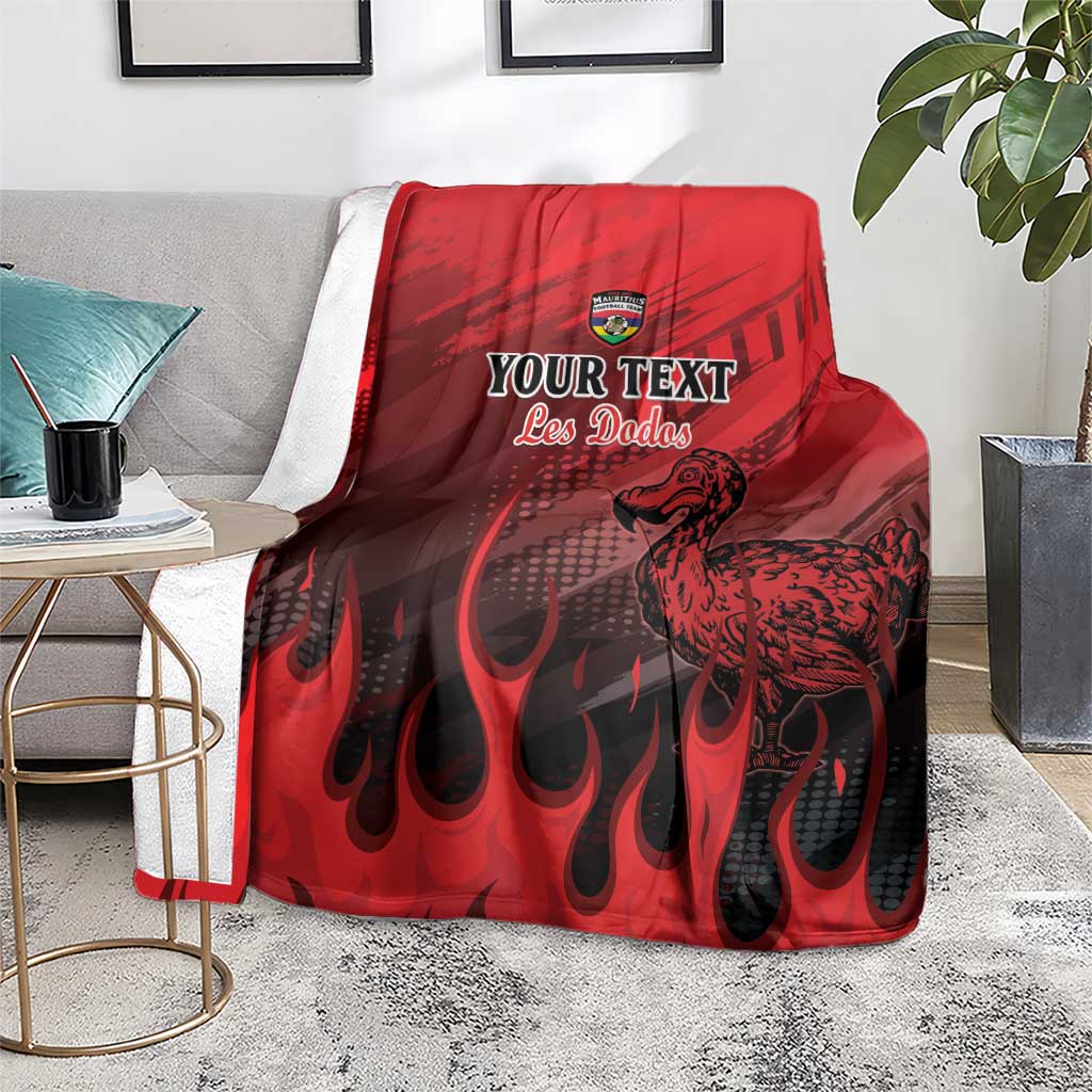 Personalised Mauritius Football Blanket Allez Les Dodos Grunge Style