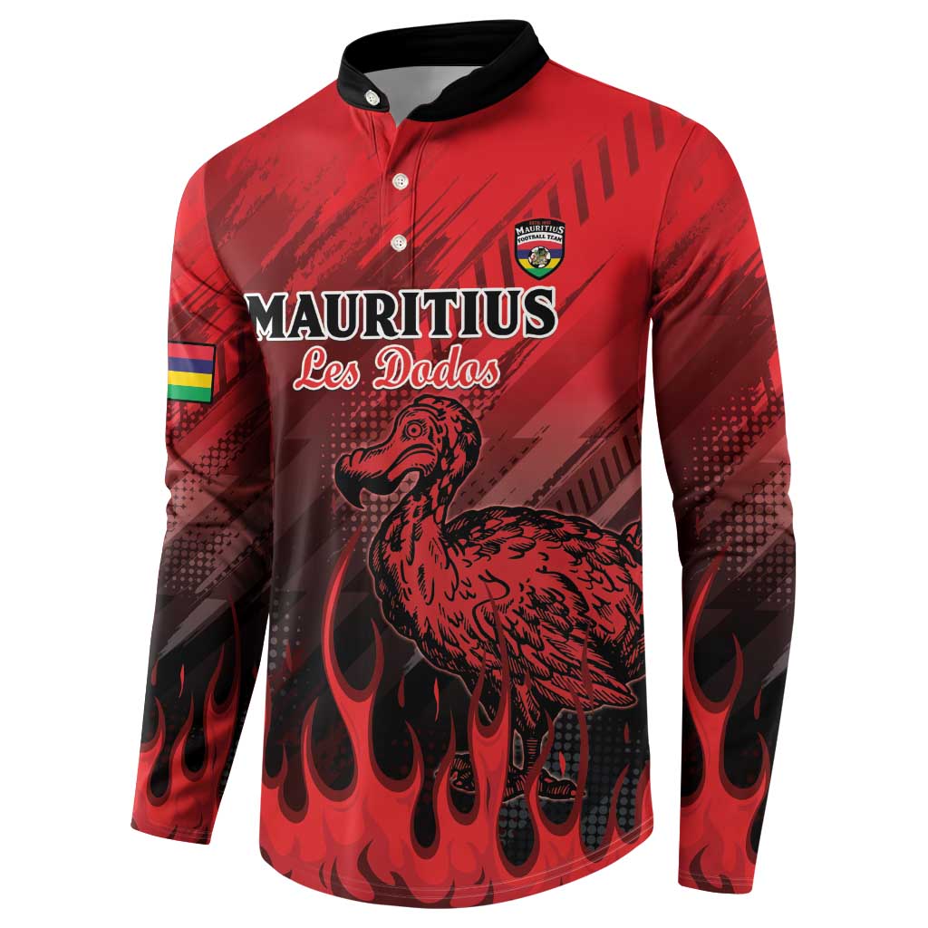 Personalised Mauritius Football Button Sweatshirt Allez Les Dodos Grunge Style