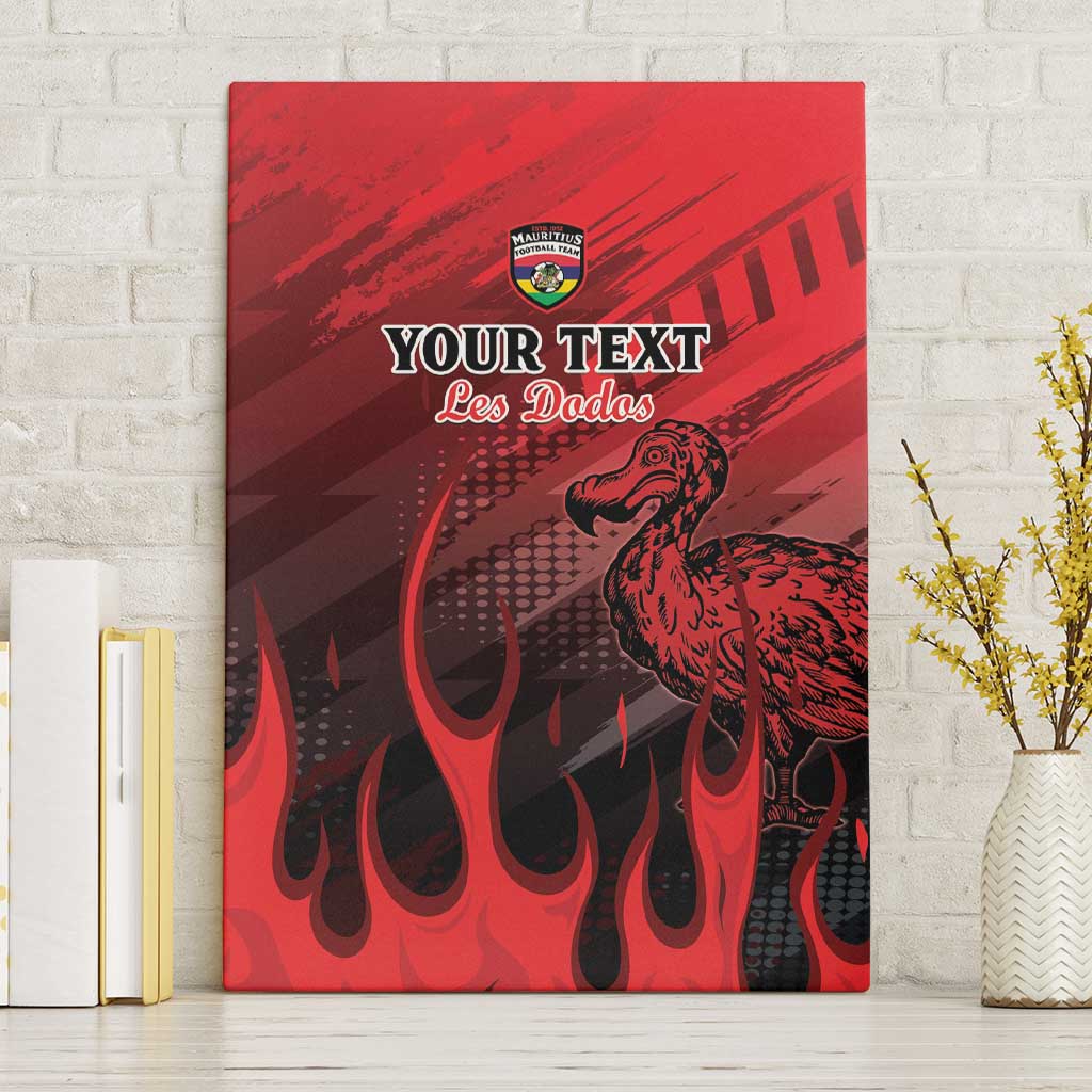 Personalised Mauritius Football Canvas Wall Art Allez Les Dodos Grunge Style