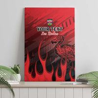 Personalised Mauritius Football Canvas Wall Art Allez Les Dodos Grunge Style