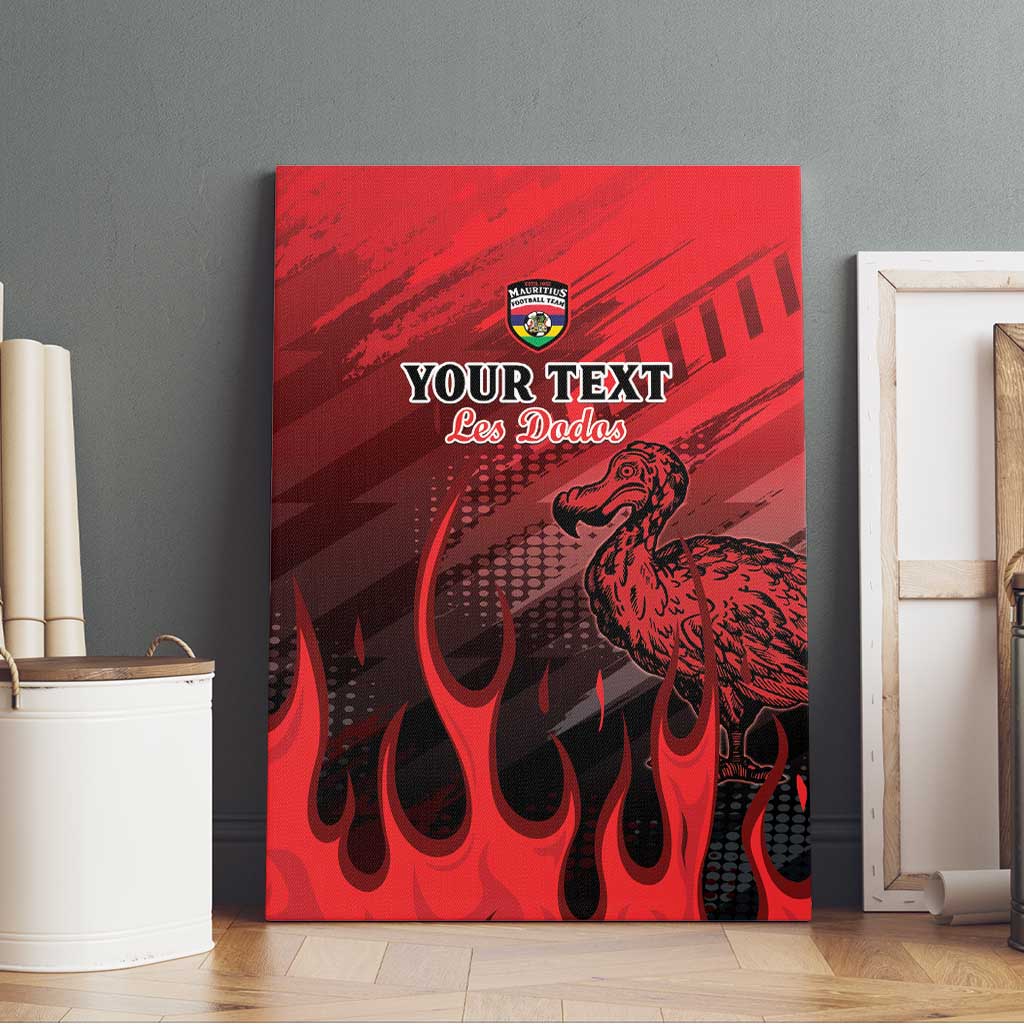 Personalised Mauritius Football Canvas Wall Art Allez Les Dodos Grunge Style