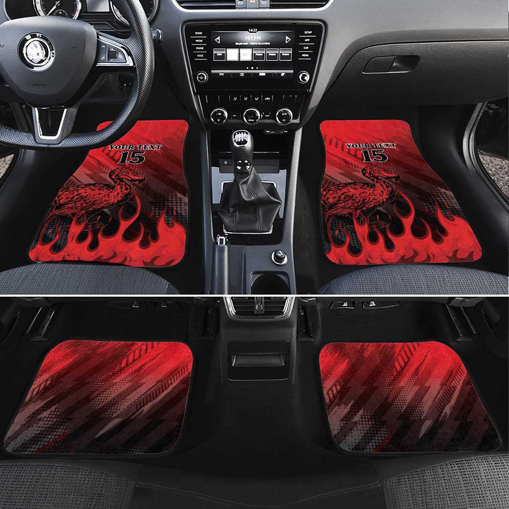 Personalised Mauritius Football Car Mats Allez Les Dodos Grunge Style