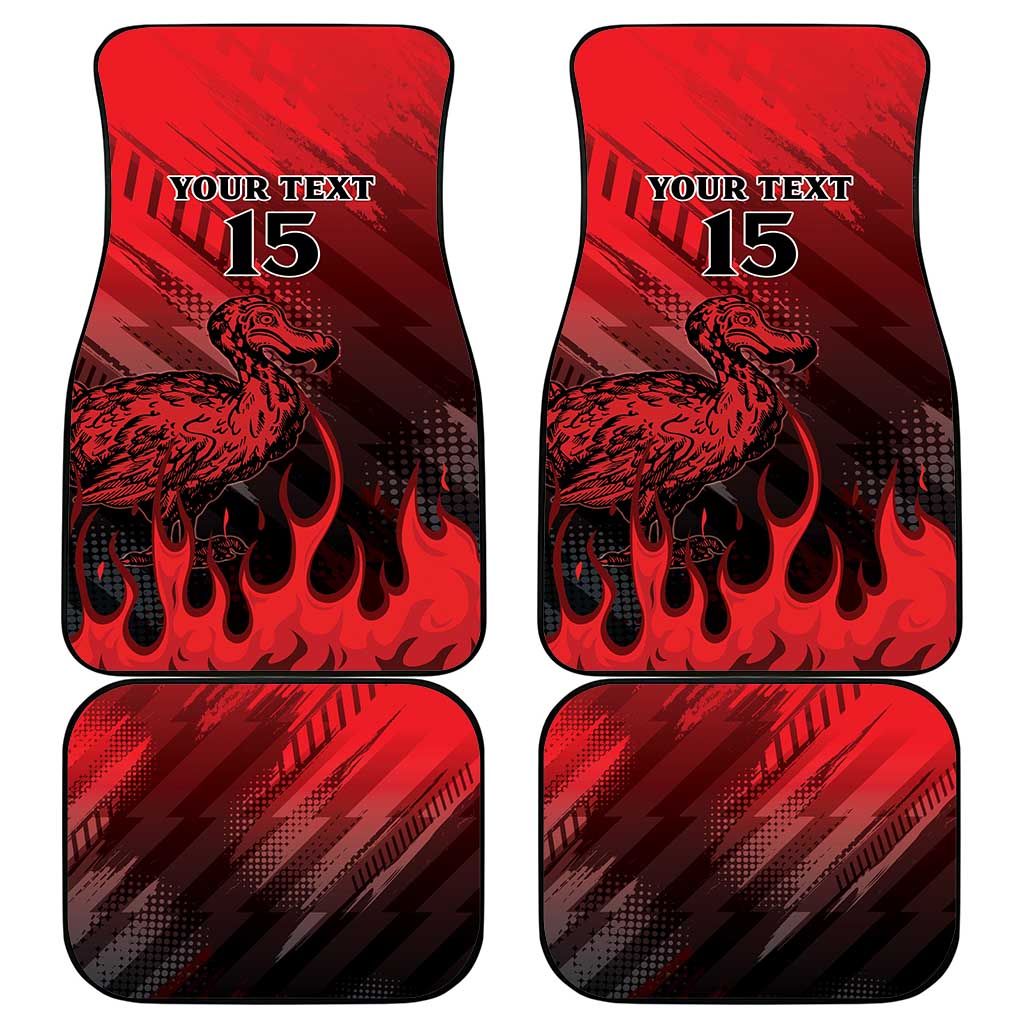 Personalised Mauritius Football Car Mats Allez Les Dodos Grunge Style