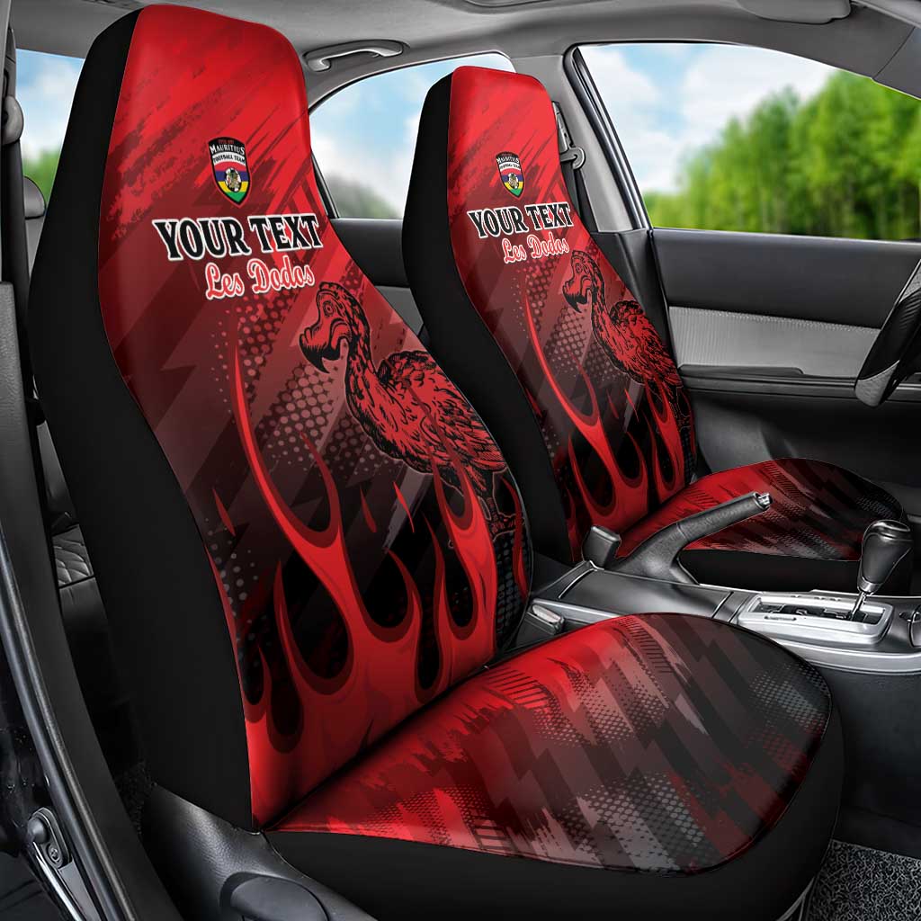 Personalised Mauritius Football Car Seat Cover Allez Les Dodos Grunge Style