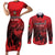 Personalised Mauritius Football Couples Matching Short Sleeve Bodycon Dress and Long Sleeve Button Shirt Allez Les Dodos Grunge Style