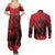 Personalised Mauritius Football Couples Matching Summer Maxi Dress and Long Sleeve Button Shirt Allez Les Dodos Grunge Style