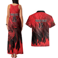 Personalised Mauritius Football Couples Matching Tank Maxi Dress and Hawaiian Shirt Allez Les Dodos Grunge Style