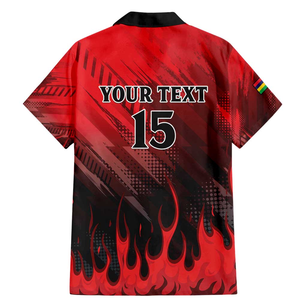 Personalised Mauritius Football Family Matching Tank Maxi Dress and Hawaiian Shirt Allez Les Dodos Grunge Style