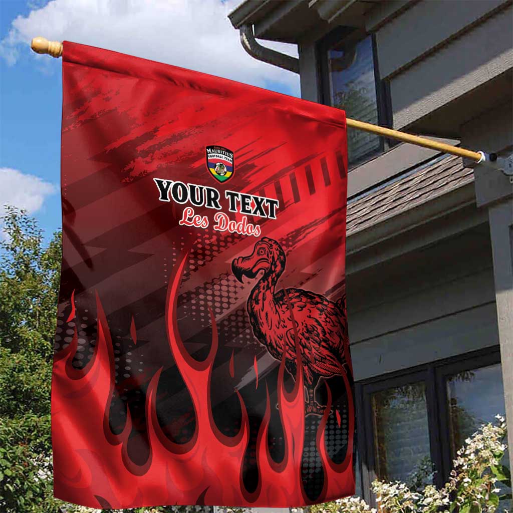 Personalised Mauritius Football Garden Flag Allez Les Dodos Grunge Style