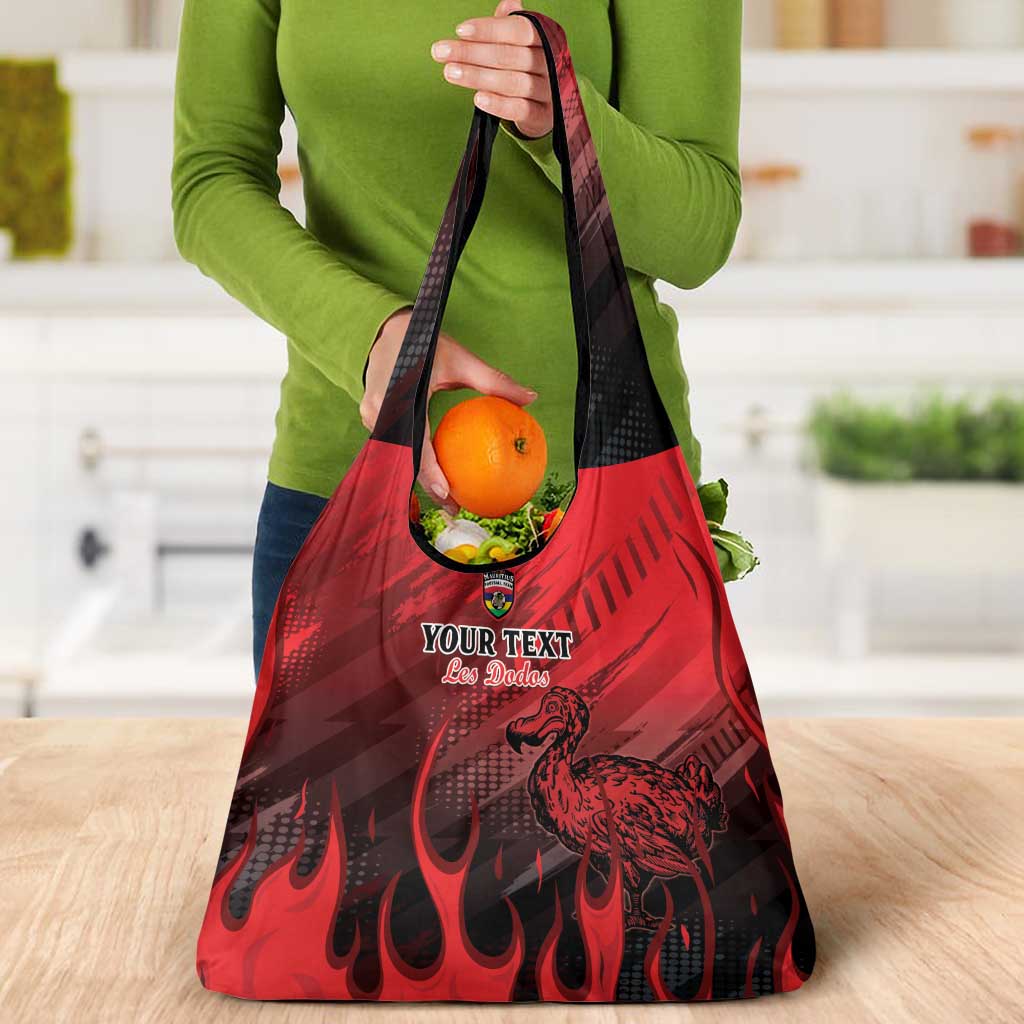 Personalised Mauritius Football Grocery Bag Allez Les Dodos Grunge Style