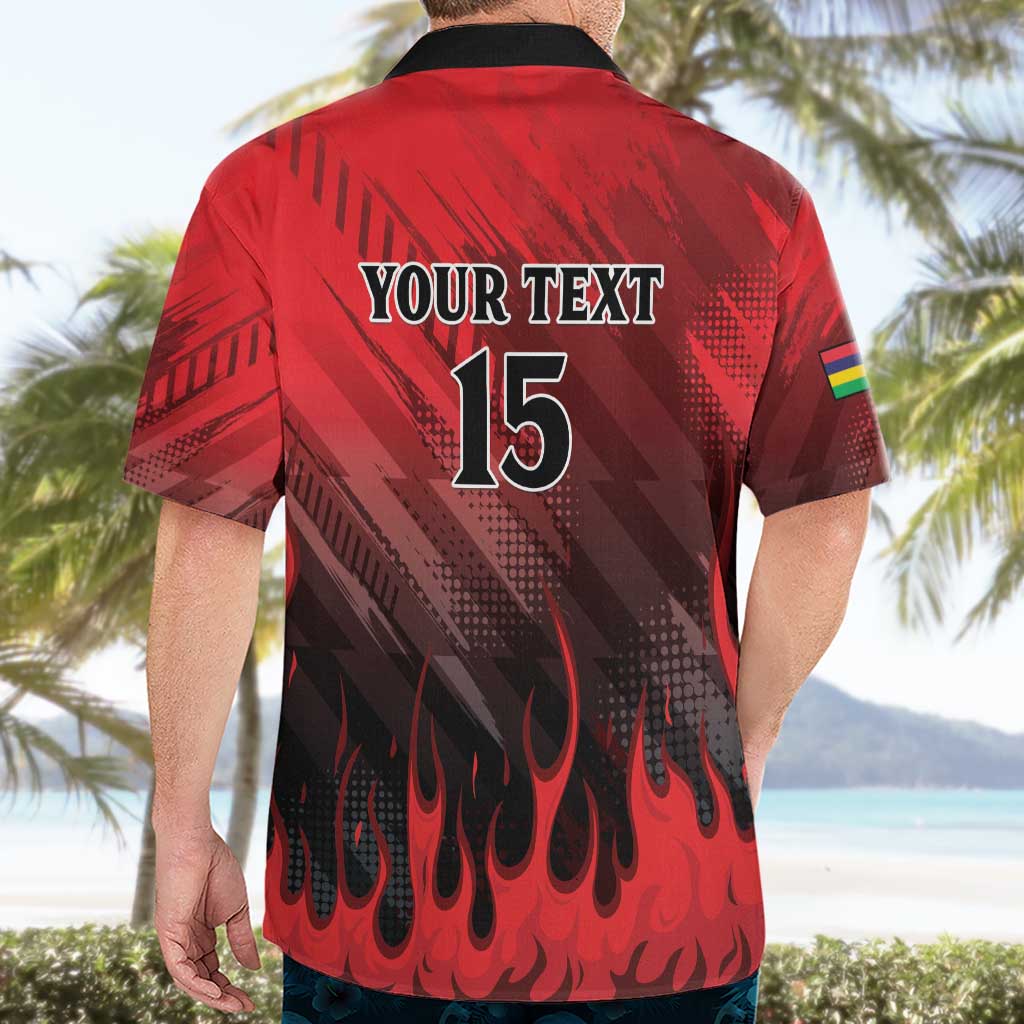 Personalised Mauritius Football Hawaiian Shirt Allez Les Dodos Grunge Style