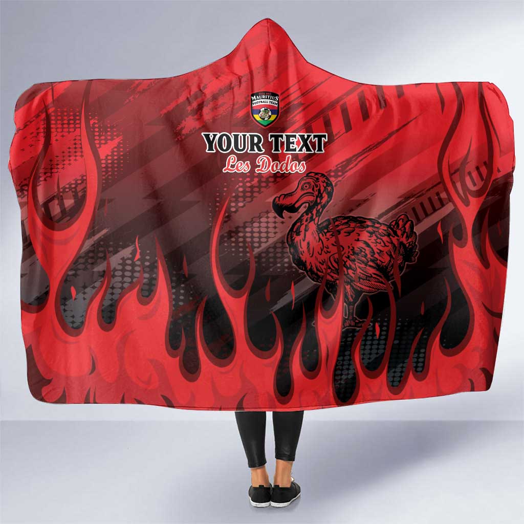 Personalised Mauritius Football Hooded Blanket Allez Les Dodos Grunge Style