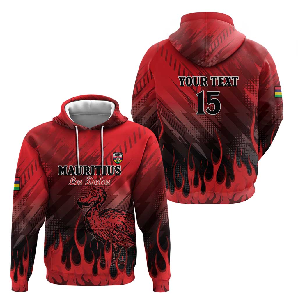 Personalised Mauritius Football Hoodie Allez Les Dodos Grunge Style