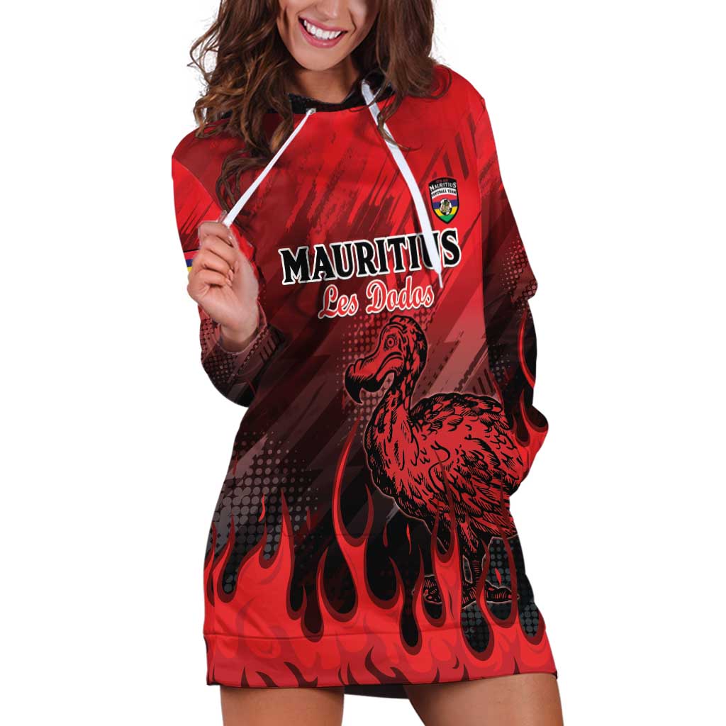 Personalised Mauritius Football Hoodie Dress Allez Les Dodos Grunge Style