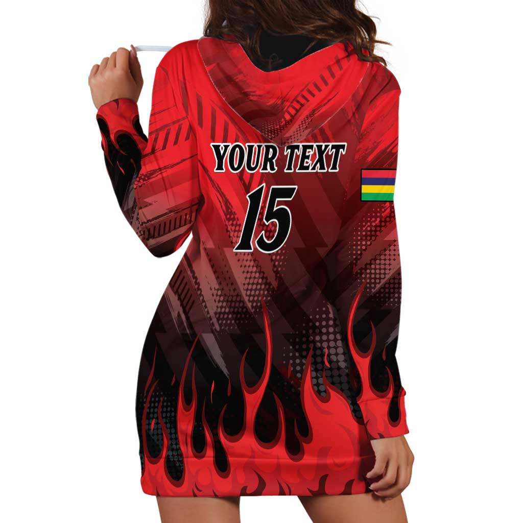 Personalised Mauritius Football Hoodie Dress Allez Les Dodos Grunge Style