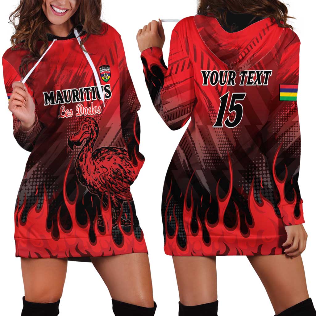 Personalised Mauritius Football Hoodie Dress Allez Les Dodos Grunge Style