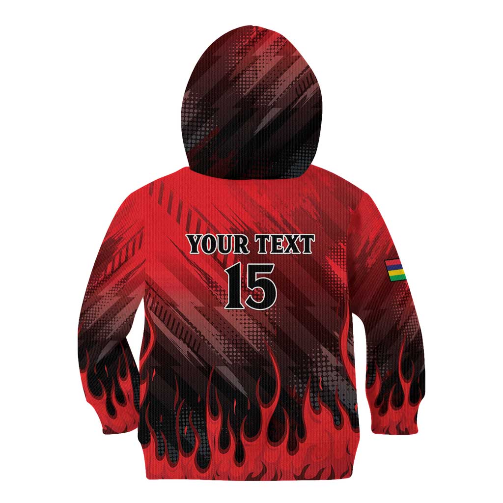 Personalised Mauritius Football Kid Hoodie Allez Les Dodos Grunge Style