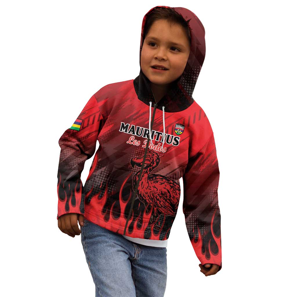Personalised Mauritius Football Kid Hoodie Allez Les Dodos Grunge Style