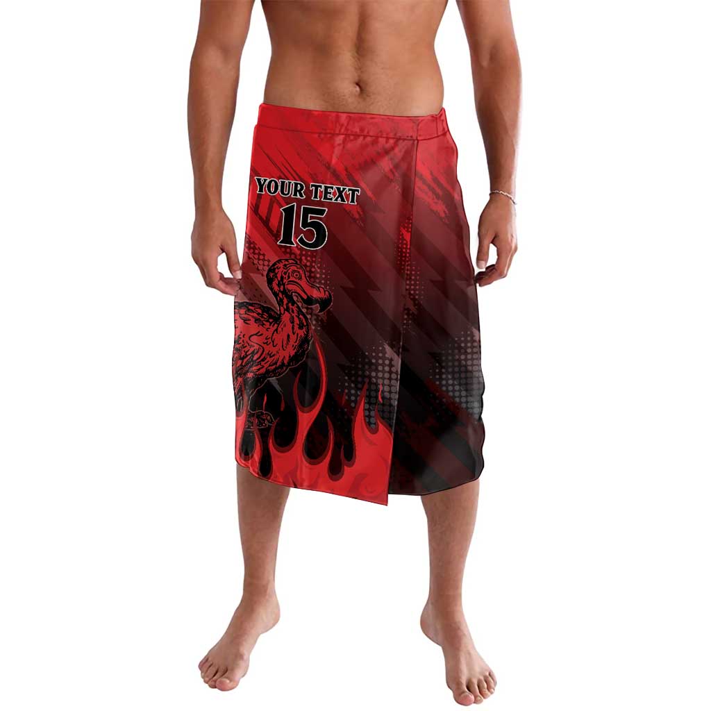 Personalised Mauritius Football Lavalava Allez Les Dodos Grunge Style