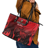 Personalised Mauritius Football Leather Tote Bag Allez Les Dodos Grunge Style