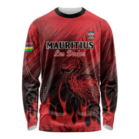 Personalised Mauritius Football Long Sleeve Shirt Allez Les Dodos Grunge Style