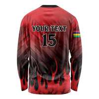 Personalised Mauritius Football Long Sleeve Shirt Allez Les Dodos Grunge Style