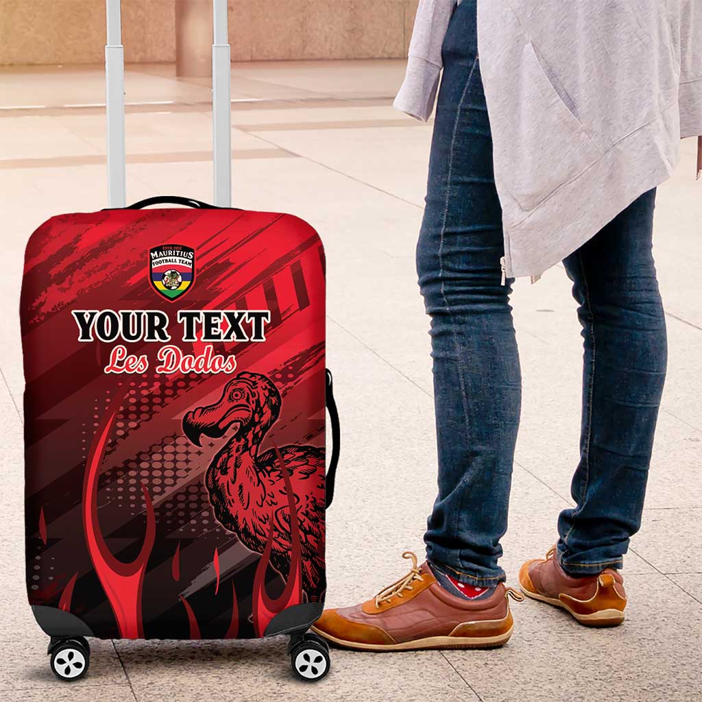 Personalised Mauritius Football Luggage Cover Allez Les Dodos Grunge Style