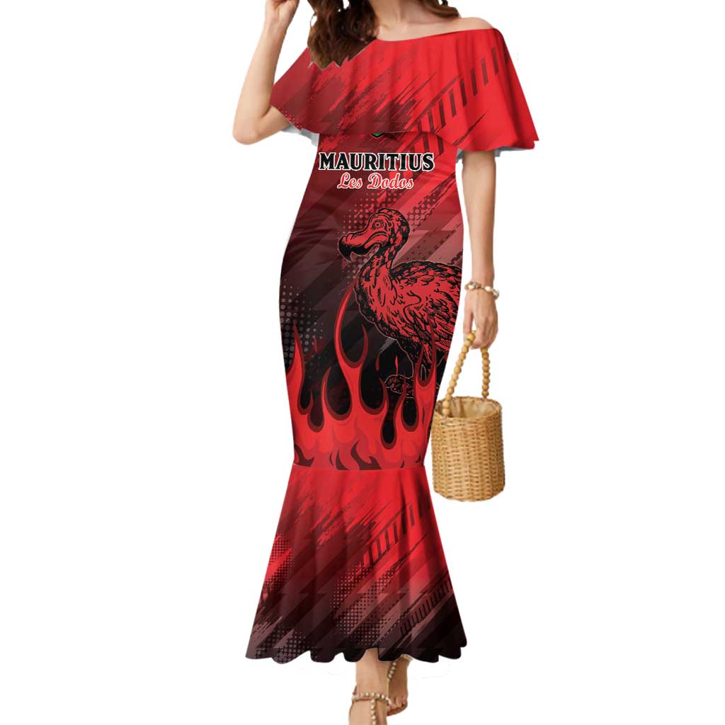 Personalised Mauritius Football Mermaid Dress Allez Les Dodos Grunge Style