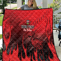 Personalised Mauritius Football Quilt Allez Les Dodos Grunge Style