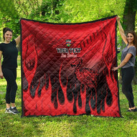 Personalised Mauritius Football Quilt Allez Les Dodos Grunge Style