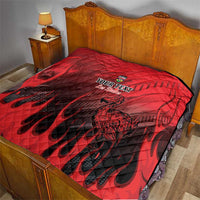 Personalised Mauritius Football Quilt Allez Les Dodos Grunge Style
